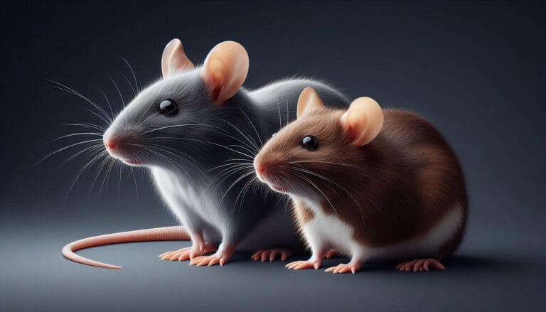 rat à côté d'une souris