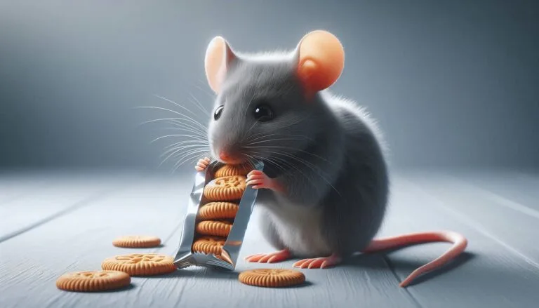 Souris qui mange des gateaux