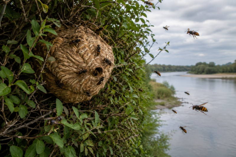 Nid de guêpes en bord de Loire