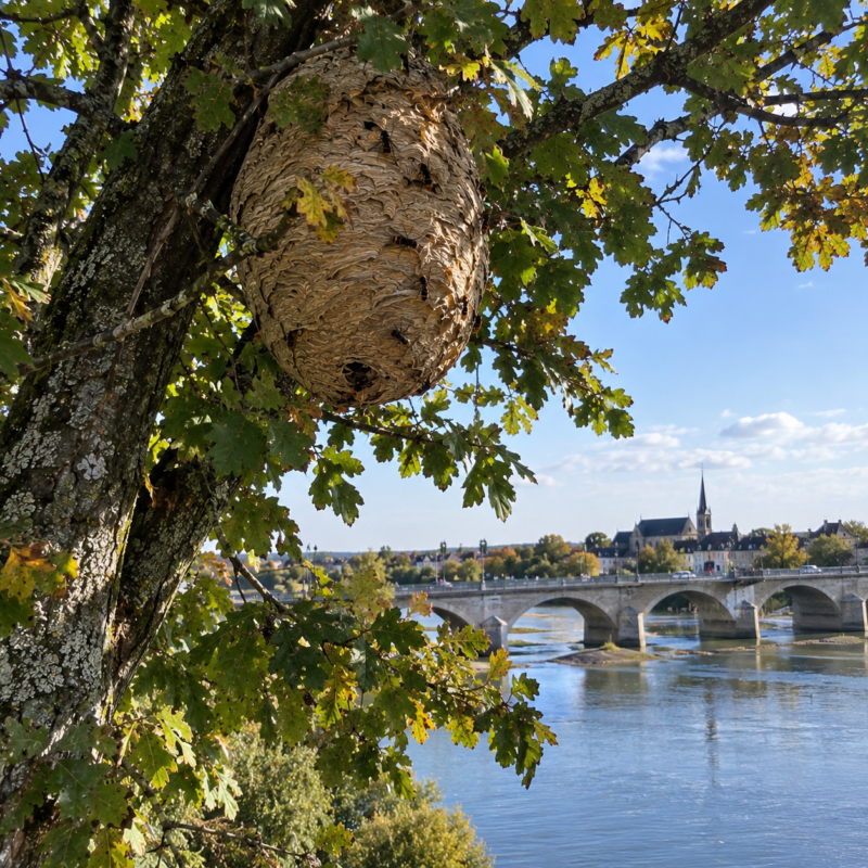 Nid de frelons dans un arbre