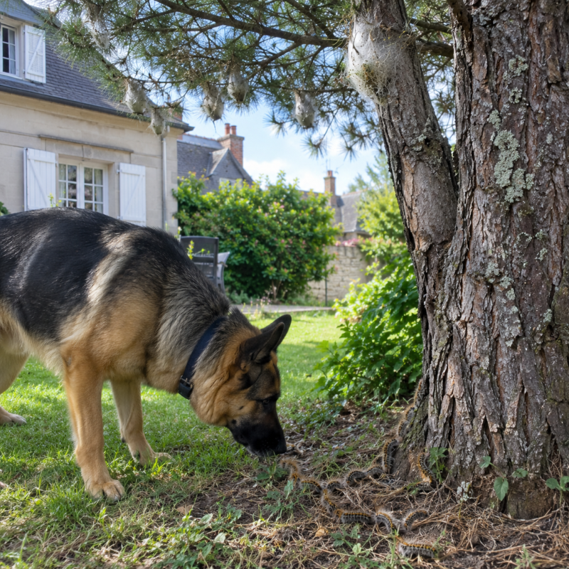 Chenilles processionnaires et les animaux : danger !
